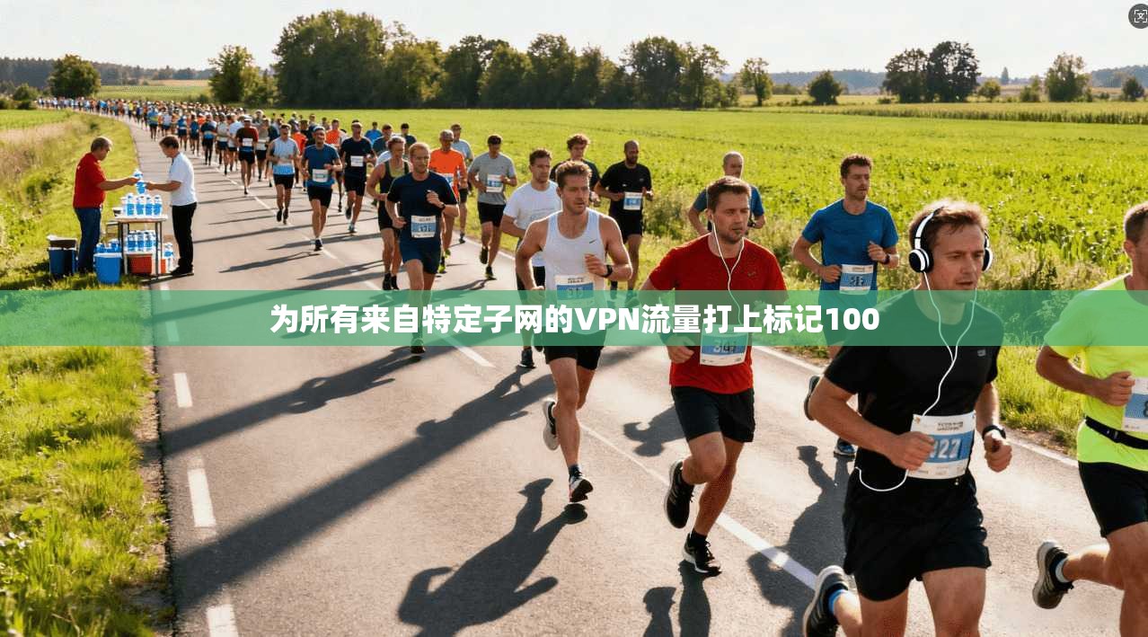 为所有来自特定子网的VPN流量打上标记100